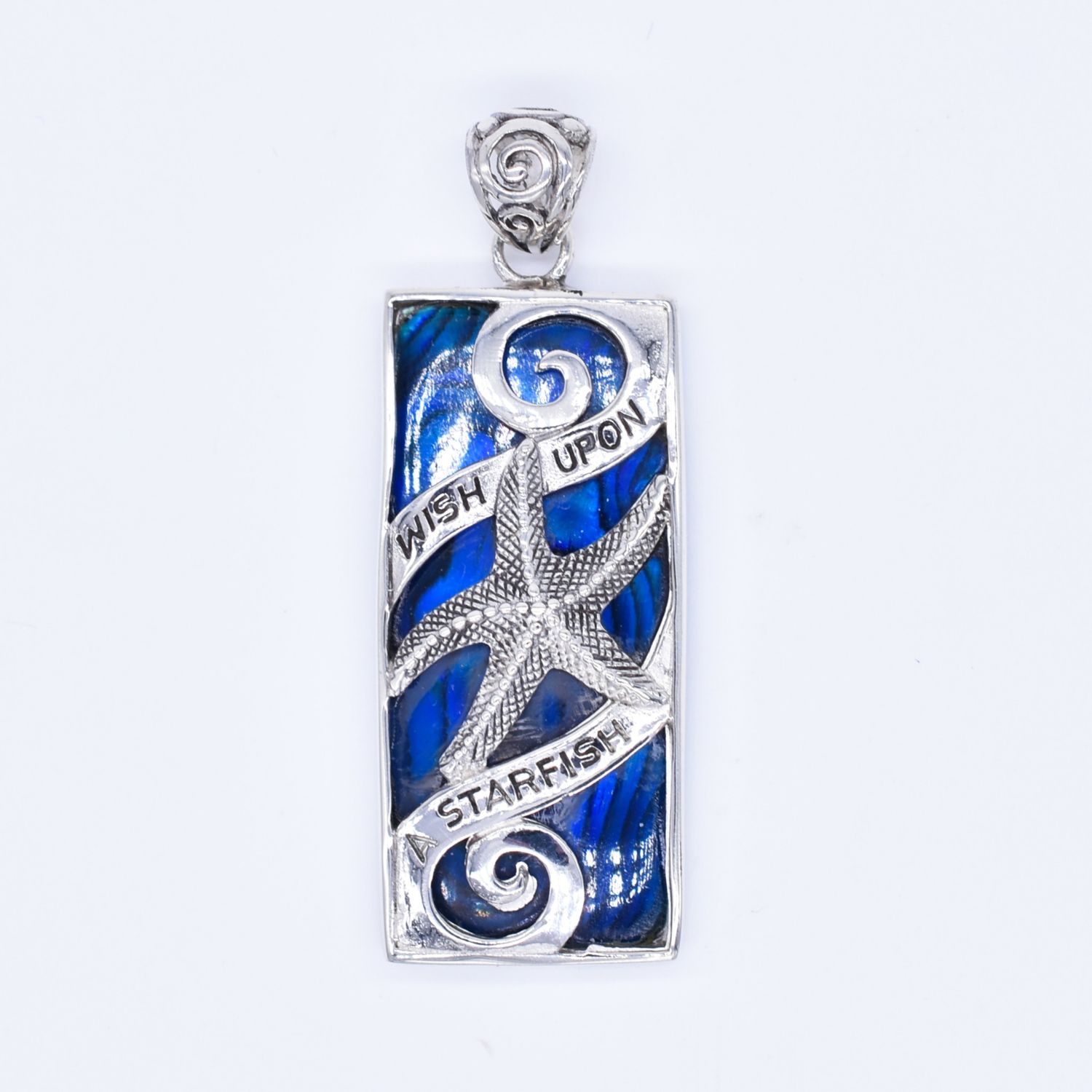 PENDANT ONLY - P04828 - Rect. , Style: Wish Starfish, Color: Blue Abalone