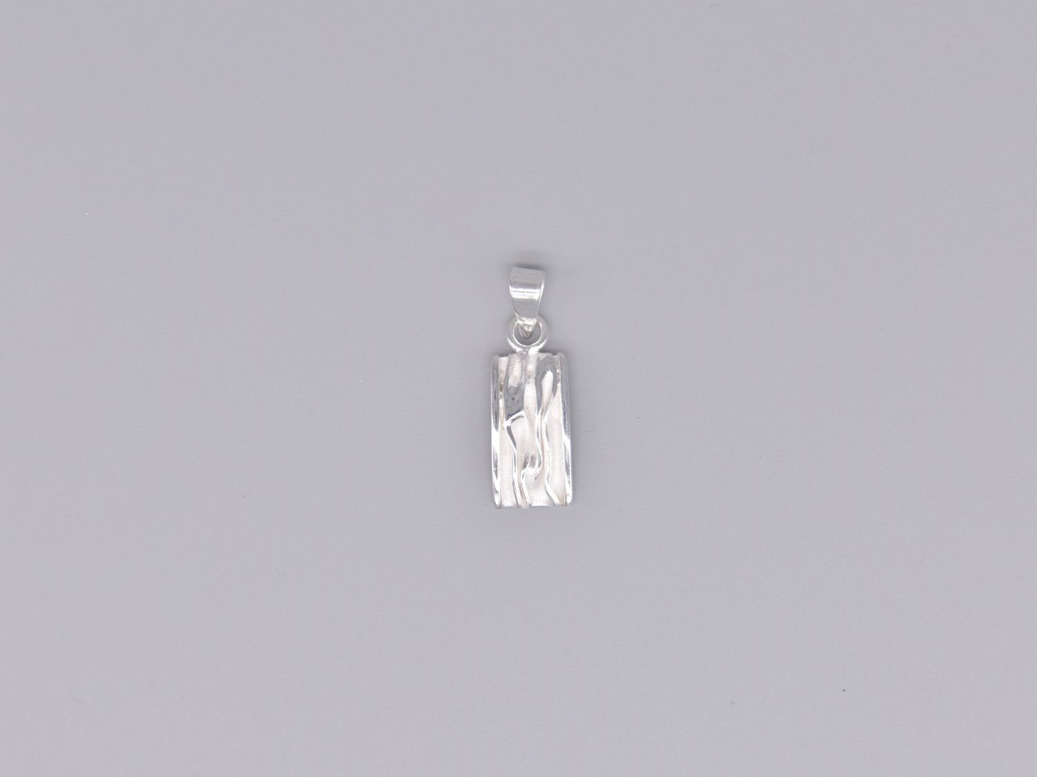 20216 - Pendant White Wrinkle Small Rectangle