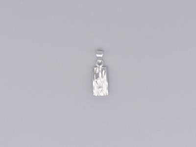 20216 - Pendant White Wrinkle Small Rectangle