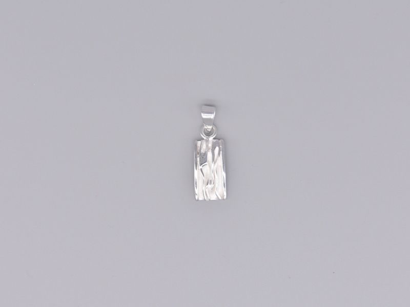 20216 - Pendant White Wrinkle Small Rectangle