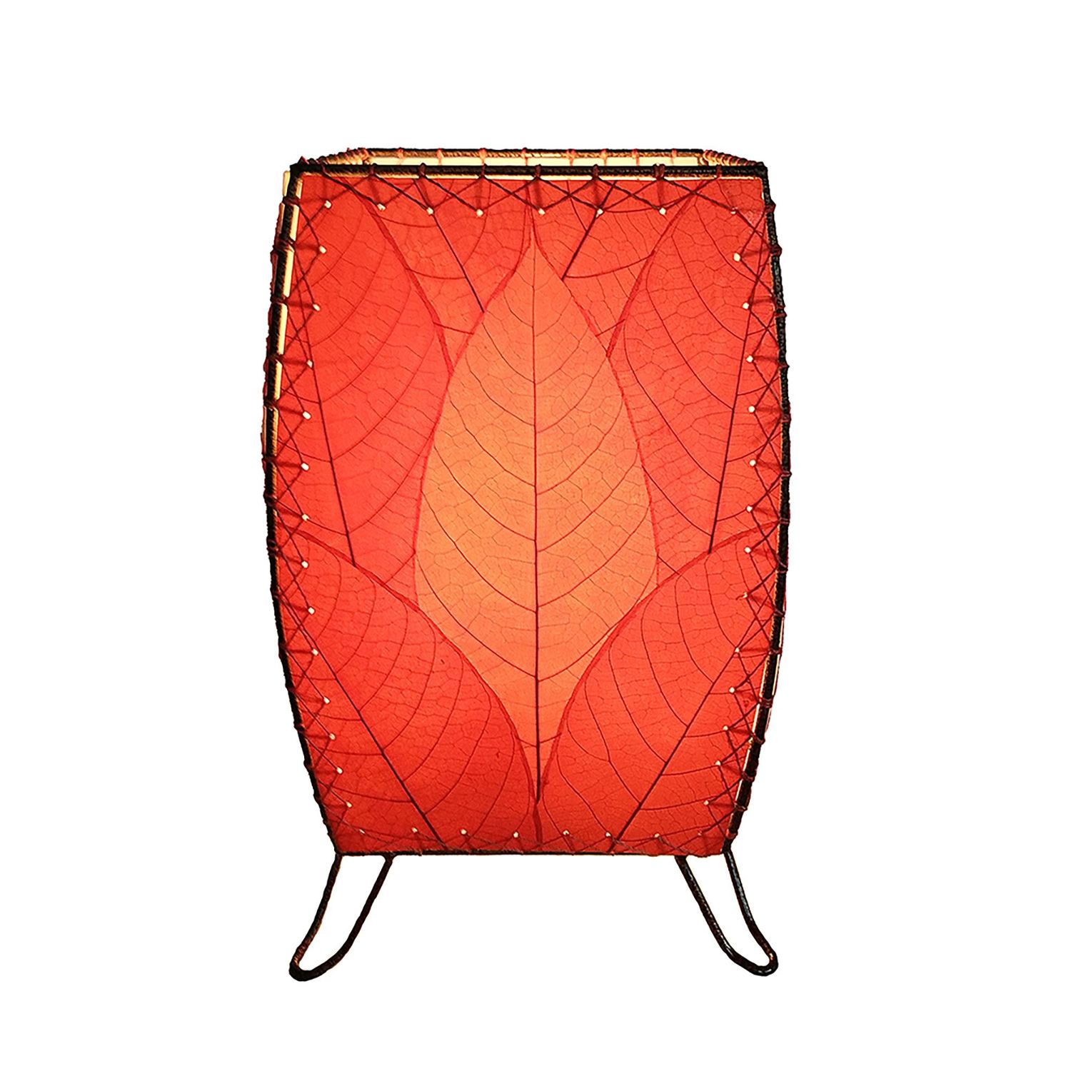 o1698 r - Outdoor Indoor Cube Table Lamp, Red