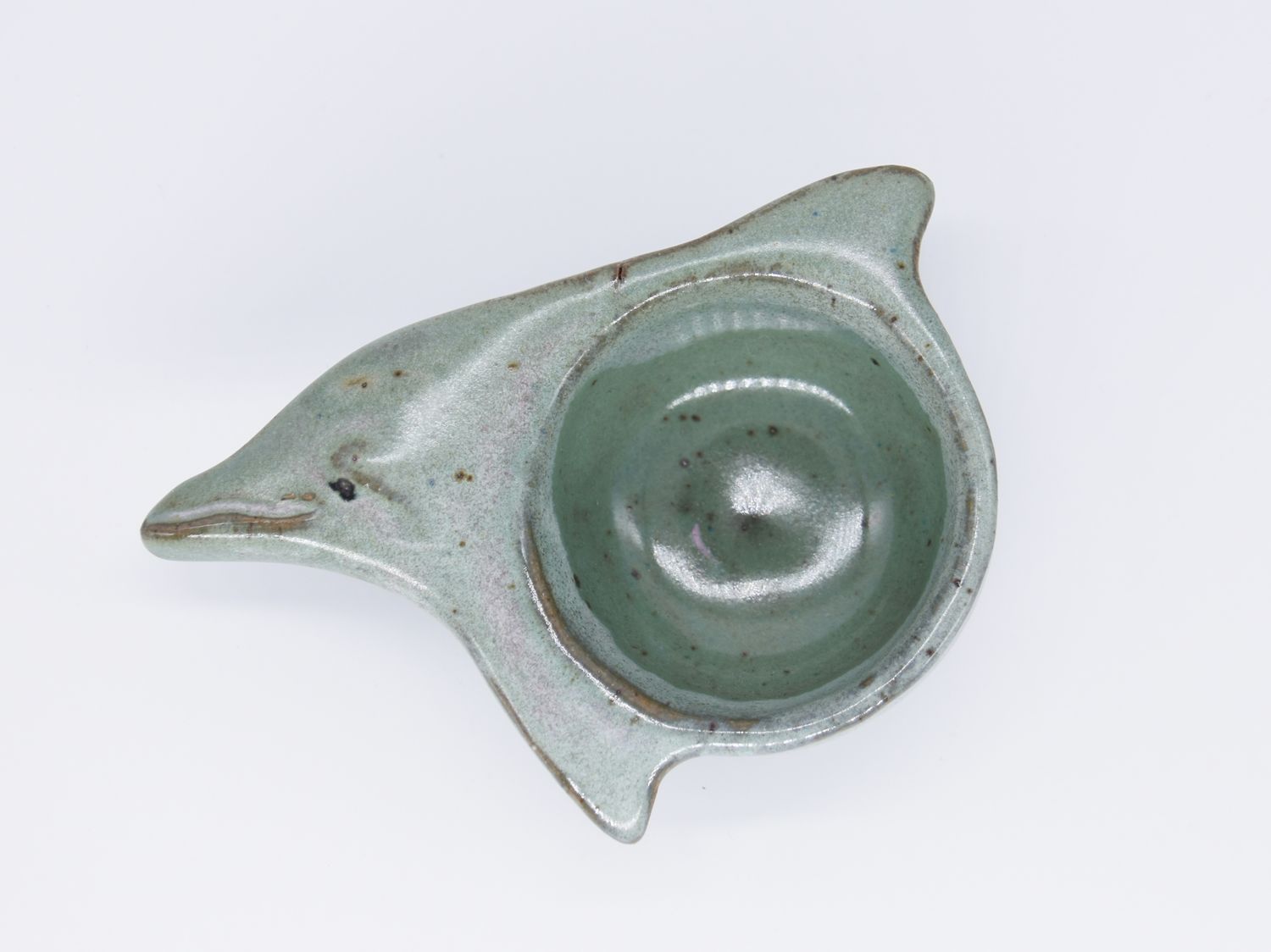 Dolphin Cup, Pottery, Color: Green