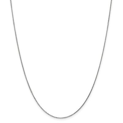 14K White Gold Diamond Cut Cable Chain, 18&quot;, 1.10dwts