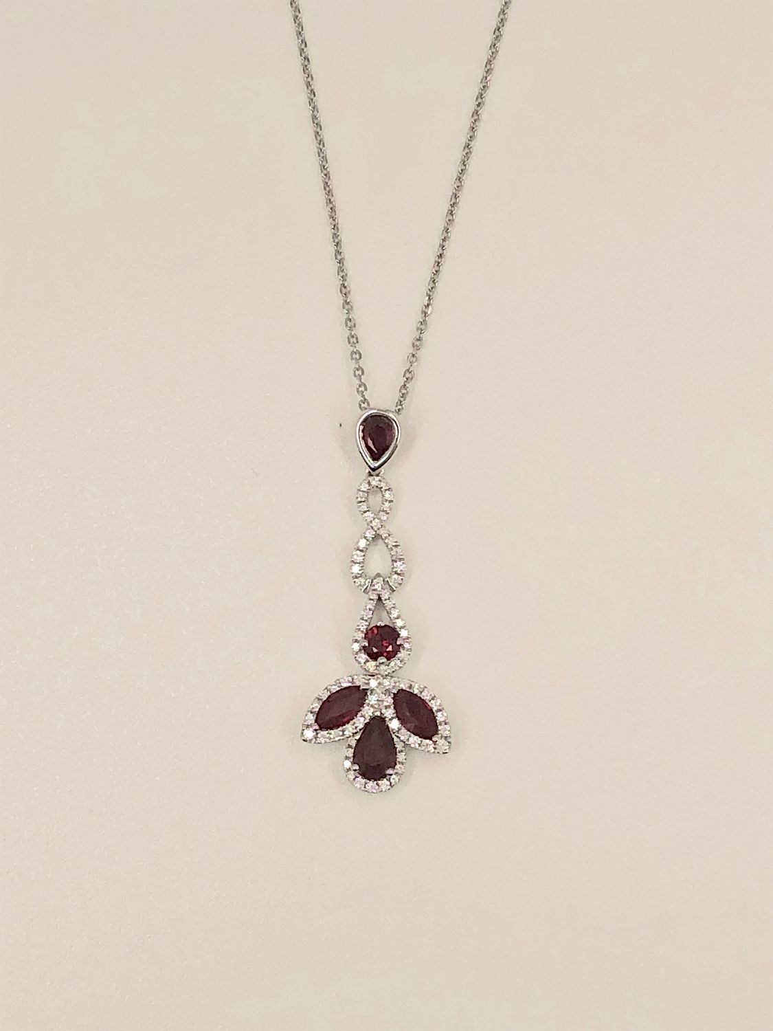 18K W/G Ruby &amp; Diamond Necklace