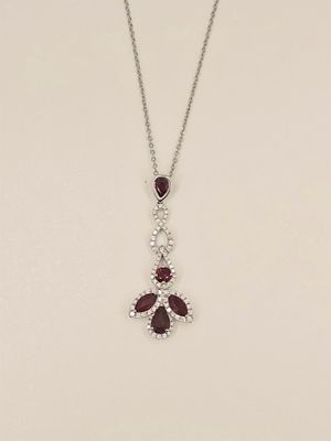 18K W/G Ruby &amp; Diamond Necklace