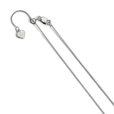 Sterling Silver Adjustable Rolo Chain, 22&quot;, 0.95 mm