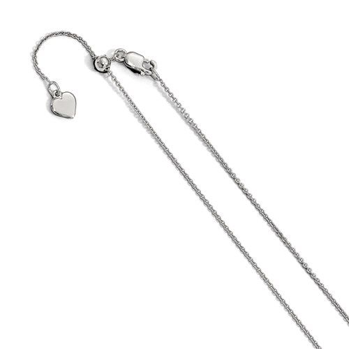 Sterling Silver Adjustable Rolo Chain, 22&quot;, 0.95 mm