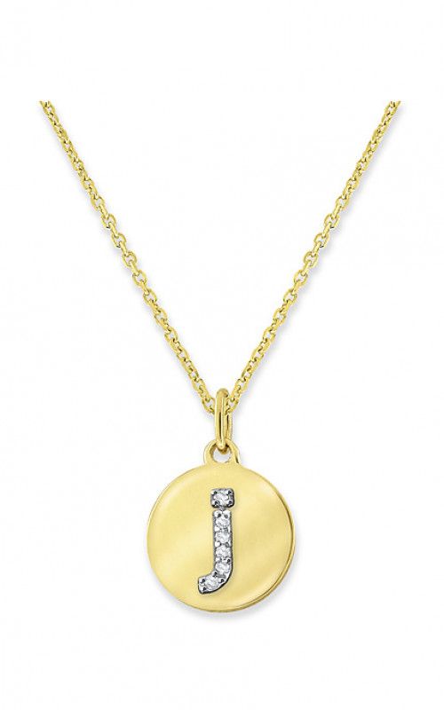 14K Y/G Mini Lower Case Diamond J Disc, D: 0.02ct