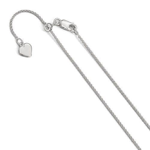 Sterling Silver Adjustable Spiga Chain, 22&quot;, 1 mm