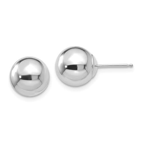 14K W/G 10mm Ball Stud Earrings