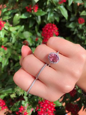 14K W/G Pink Tourmaline &amp; Diamond Ring, PT: 2.16cts, D: 0.37cts