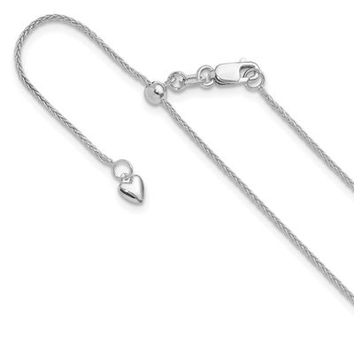 14K W/G Adjustable Wheat Chain, 22&quot;