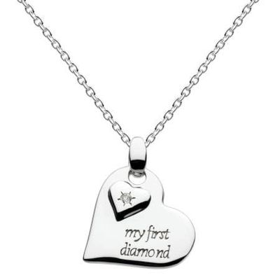 KH- My First Diamond Heart, Silver, 16&quot; -18&quot;