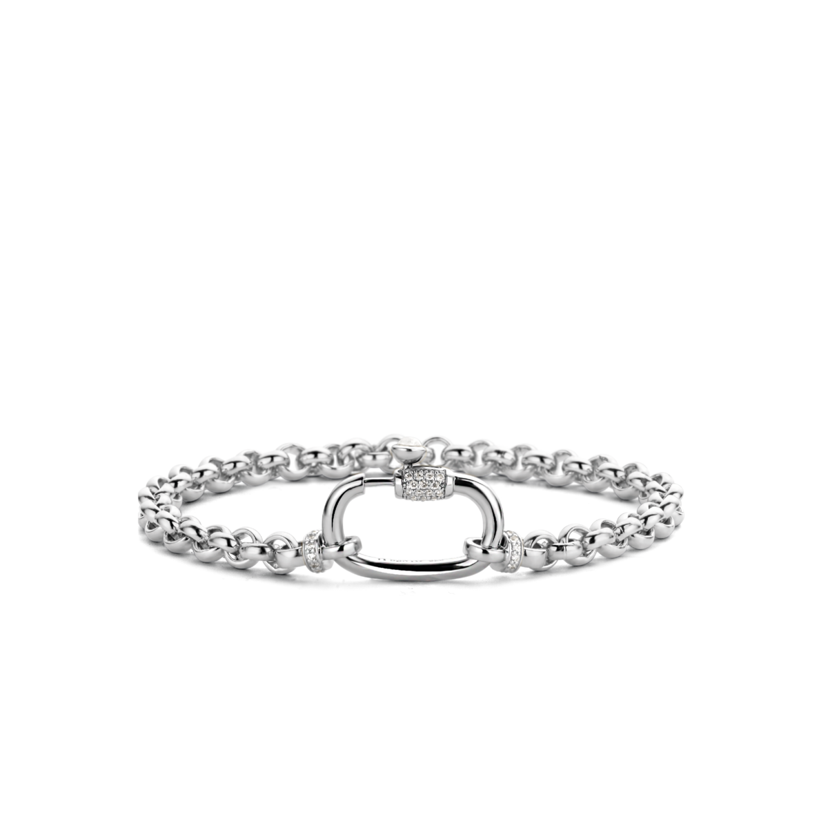 2950ZI- Silver Rolo Bracelet with Fancy Clasp