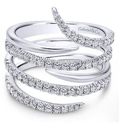 14K W/G Diamond Wrap Ring, D: 0.75ct