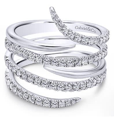14K W/G Diamond Wrap Ring, D: 0.75ct