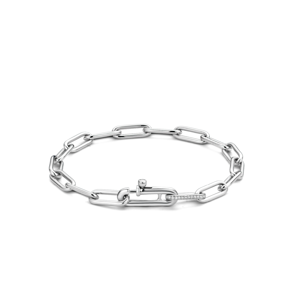 2936ZI- Small Link Silver Paperclip Bracelet