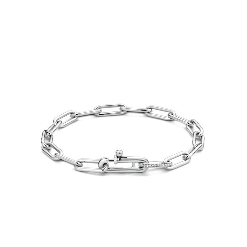 2936ZI- Small Link Silver Paperclip Bracelet