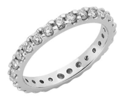 14K W/G Shared Prong Diamond Eternity Band, 0.95 ct