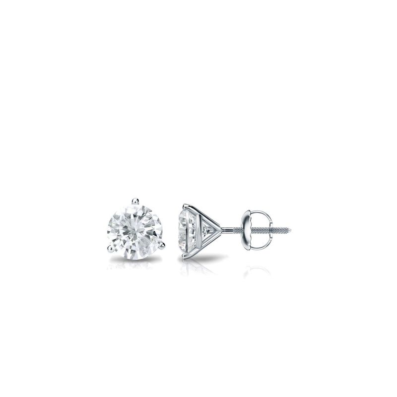 18K W/G Martini Setting Diamond Stud Earrings, D: 0.82 carats