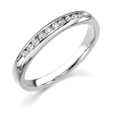 14K W/G Diamond Channel Set Band