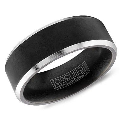 7mm Black &amp; White Cobalt Band