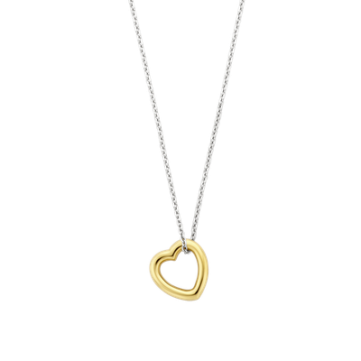 34022SY/42- Yellow Plated Heart Necklace
