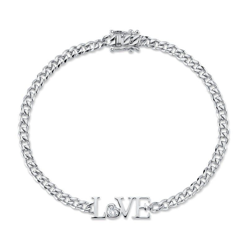 14K W/G Diamond Love Bracelet