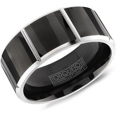9mm Black &amp; White Cobalt Band