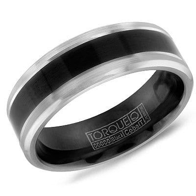 7mm Black &amp; White Cobalt Band
