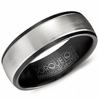 7mm Black &amp; White Cobalt Band
