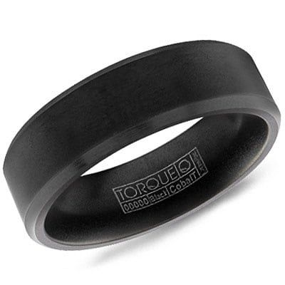 7mm Plain Black Cobalt Band