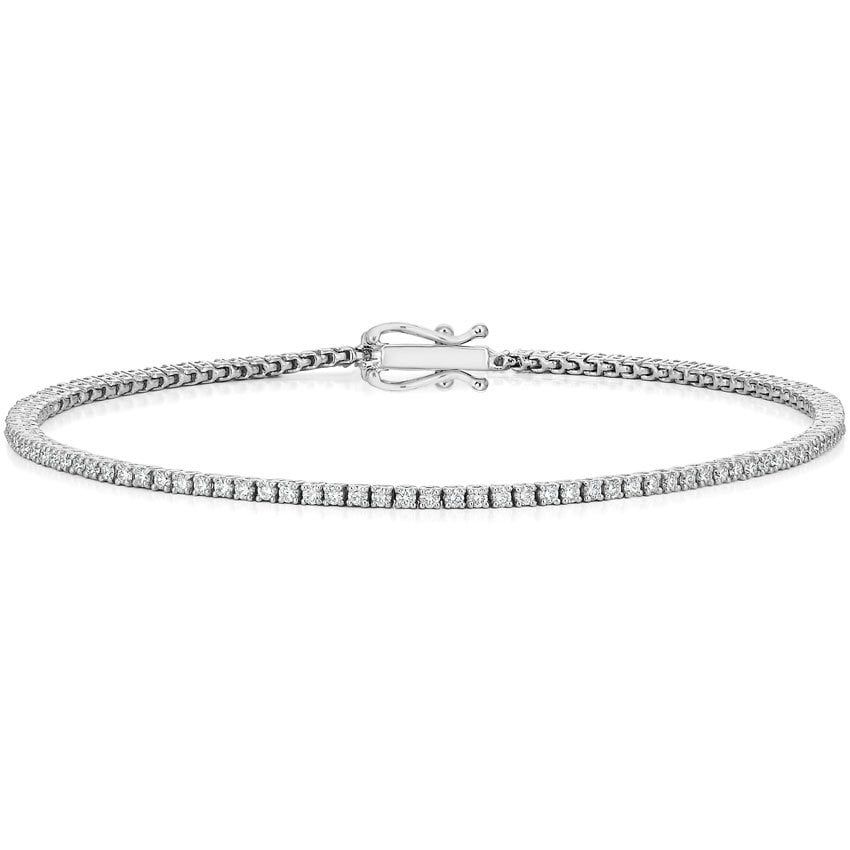 14K W/G Diamond Tennis Bracelet, D: 1ct