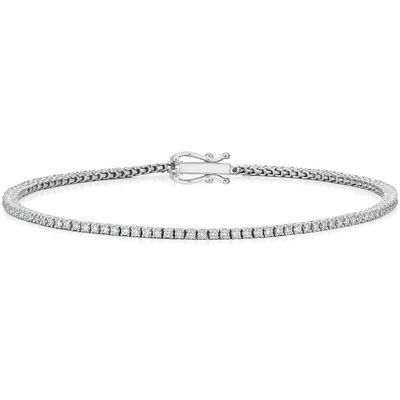 14K W/G Diamond Tennis Bracelet, D: 1ct