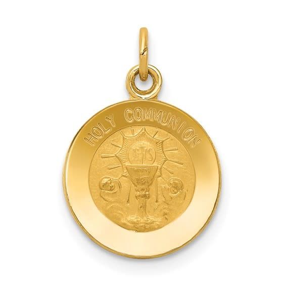 14K Y/G First Holy Communion Engravable Charm