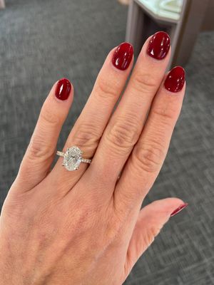 LAB - 14K Y/G Oval Hidden Halo Diamond Engagement Ring, CDW: 3.15ct, G, Vs2, D: 0.33ct