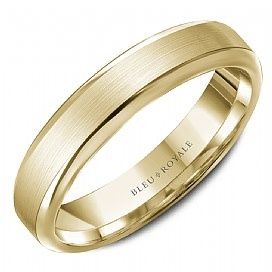 AL- 14K Y/G 5mm Sandpaper Center and high Polished Edges Band
