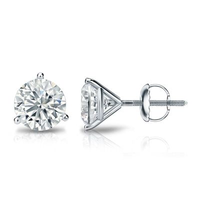 18K W/G Diamond Stud Earrings, D: 0.81ct
