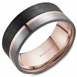 14K R/G &amp; Tantalum, Carbon Fiber 9mm Band, size 10
