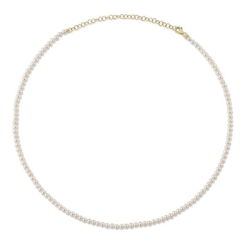 Adjustable Cultured Pearl Strand with 4mm pearls set in 14K yellow gold
