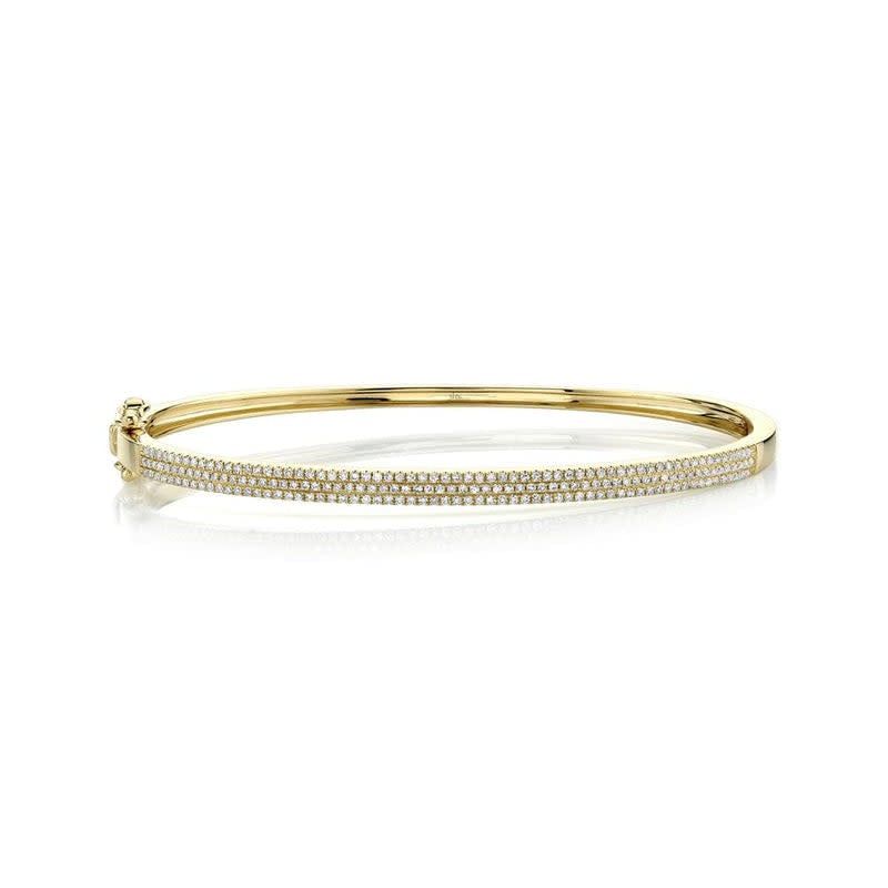 14K Y/G Pave Diamond Bangle Bracelet, D: 0.52ct