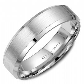 AL- 14K W/G 6.5mm Band- Sandpaper Top &amp; Beveled Edges