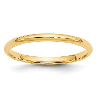 14K Y/G High Polish 2mm Wedding Band, Size  5
