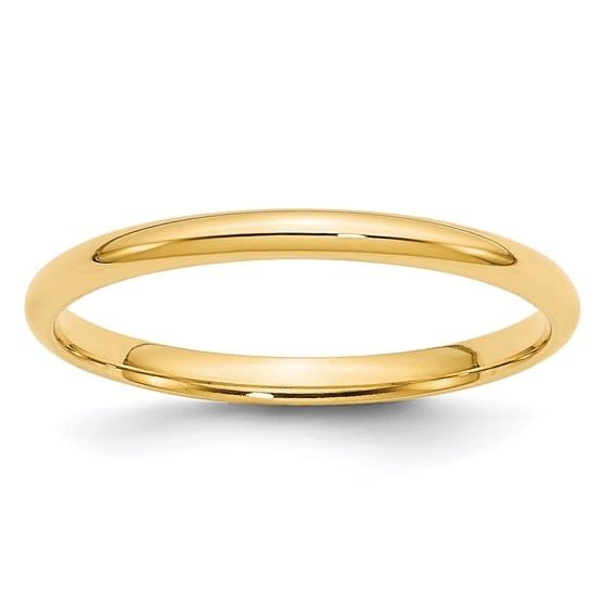 14K Y/G High Polish 2mm Wedding Band, Size  5