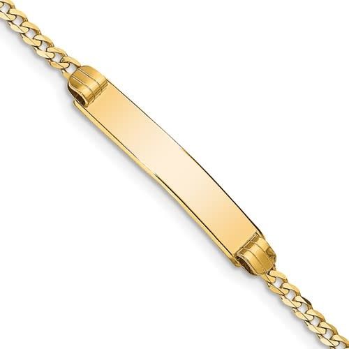 14K Y/G Curb Link Baby ID Bracelet, 5.5&quot;, 1.60dwts
