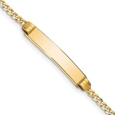 14K Y/G Curb Link Baby ID Bracelet, 5.5&quot;, 1.60dwts