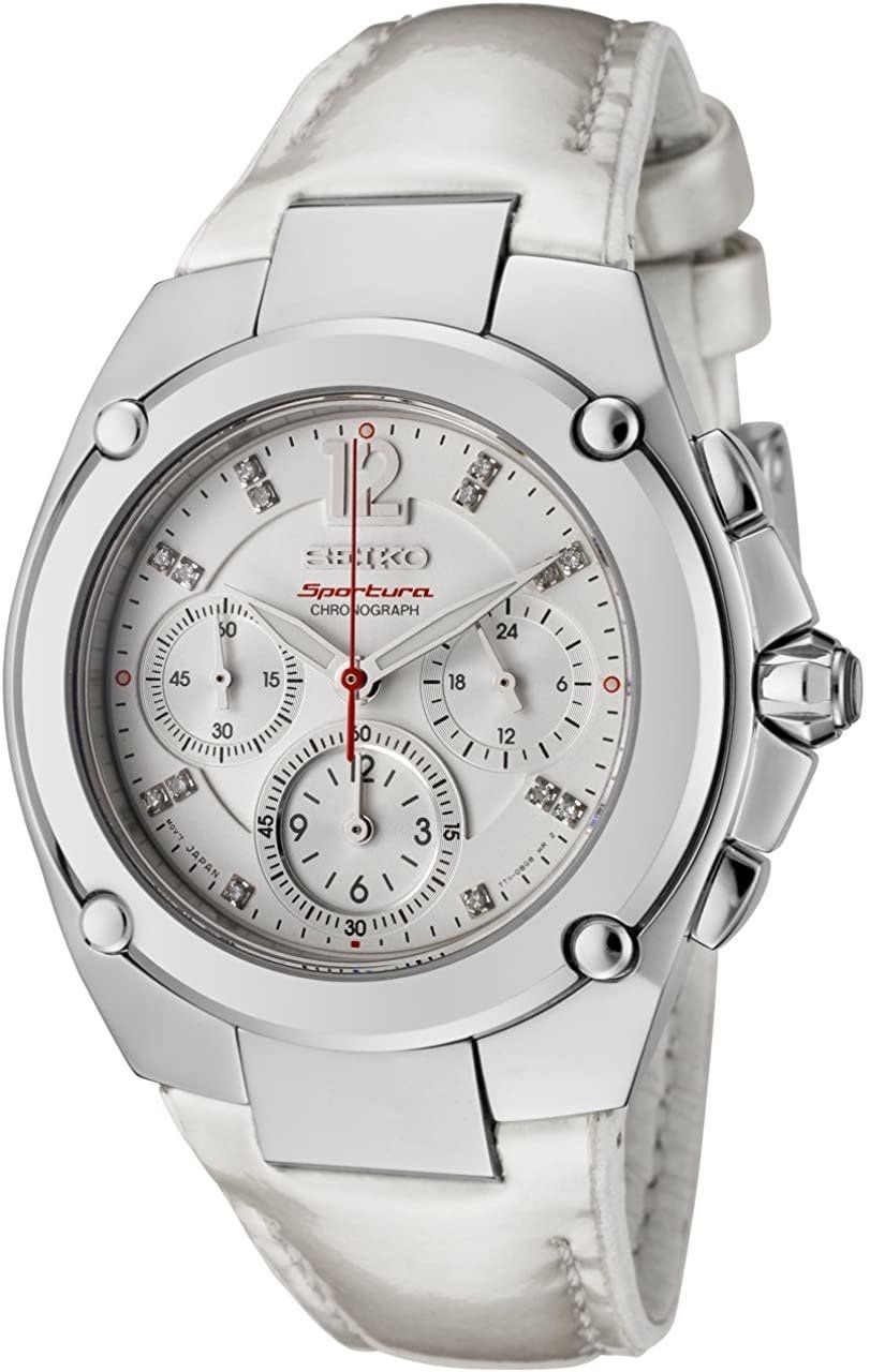 Ladies Seiko Sportura Chronograph Watch with Diamond Dial display picture 3