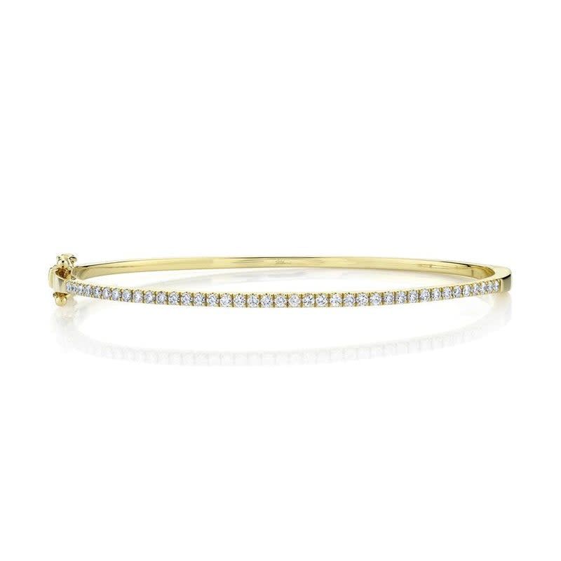 14K Y/G Single Line Diamond Bangle Bracelet, D: 0.62ct