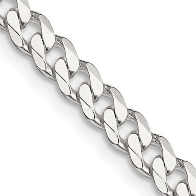 Silver Curb Link Chain, 36&quot;, 4.5mm