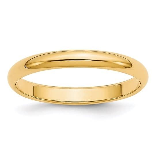 14K Y/G Standard 3mm Half Round Band, size 6.5, 1.60dwts